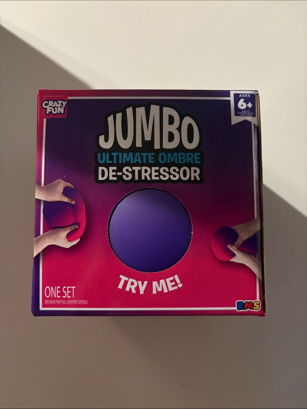 Crazy Fun Jumbo Ultimate Ombre De-Stressor Pink Purple Squishy New in Box RMS